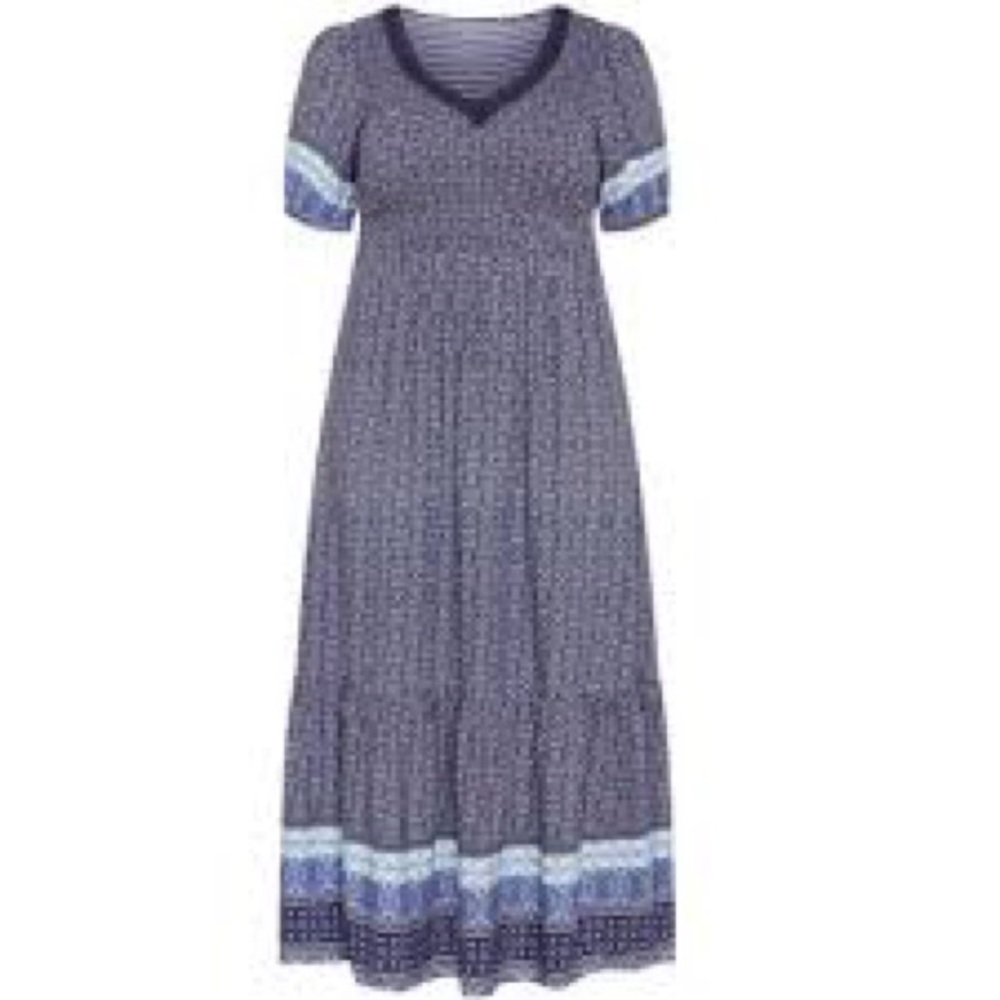 Avenue Blue and White Maxi Dress - Picture 7 of 12